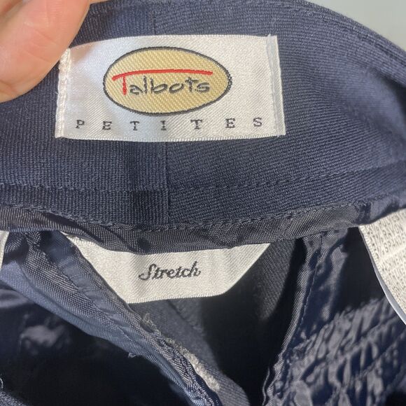 Talbots Pants Womens 4 Petite Blue Straight Leg Flat Front Trousers Slacks - Picture 7 of 9